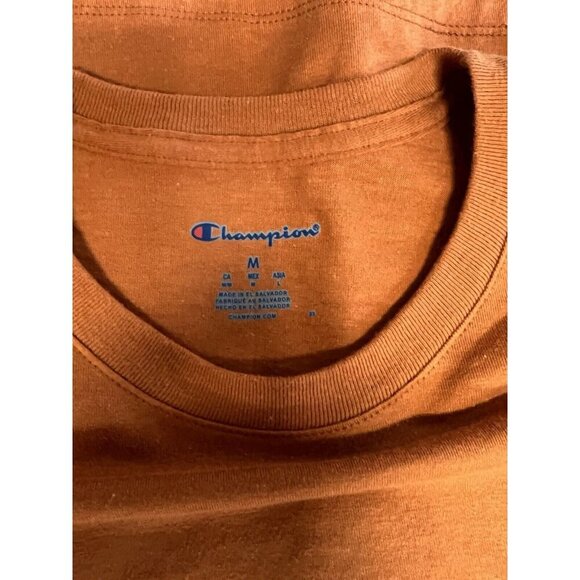 Champion Mens C Logo Classic T-Shirt~Size Medium~Burnt Orange Graphic Tee L9 06 - Picture 7 of 9